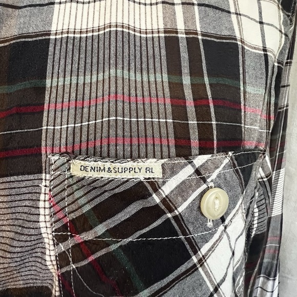 RALPH LAUREN DENIM & SUPPLY BROWN PLAID MEN'S SHIRT XXL Button Up. - Picture 6 of 15